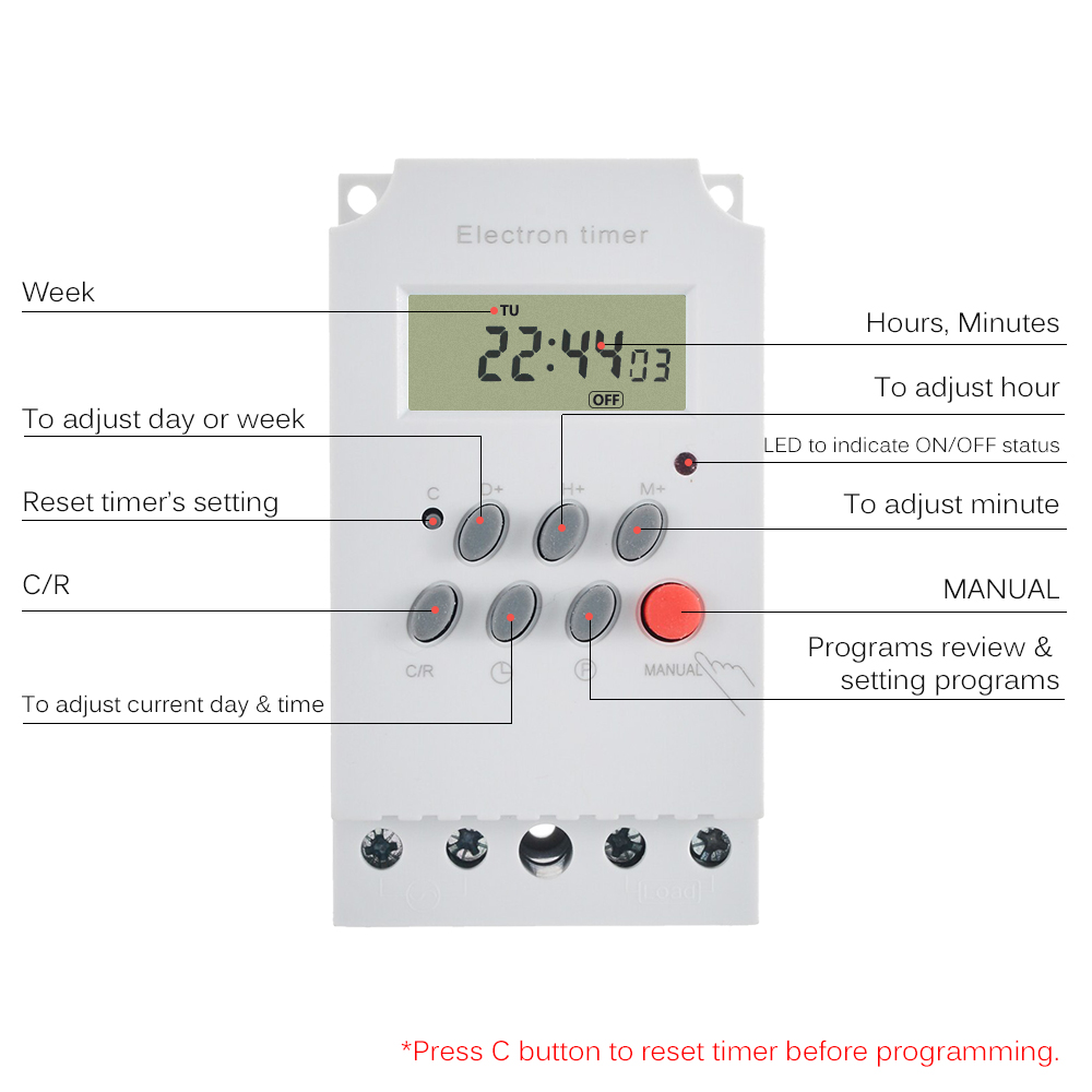 AC 220V 25A Digital Programmab - đánh giá và giá Outdoor Power Timer