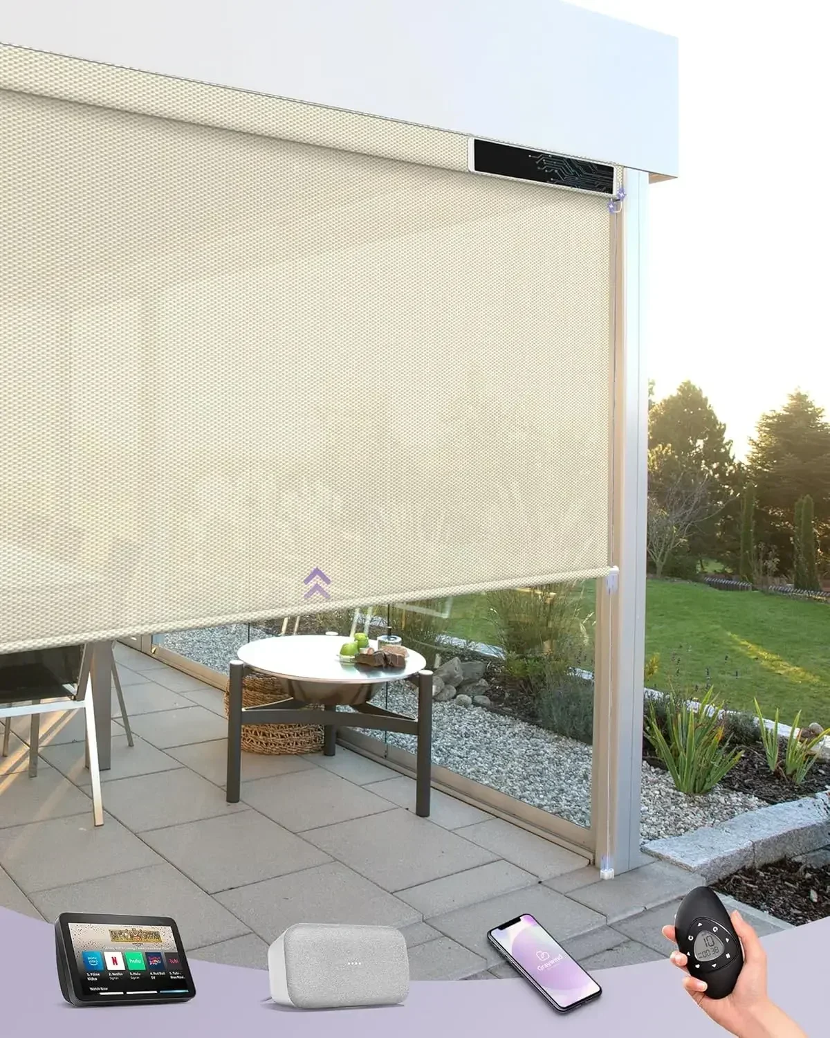 Motorized Outdoor Shades for P - đánh giá và giá Outdoor Power Blinds